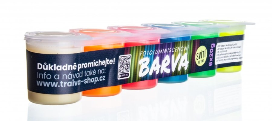Svietiaca akrylová farba sada 6 farieb LumiSafe™ Hi-Glow - Verzia: Kód: 07315