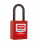 Bezpečnostní visací zámek, plastový červený, 38 mm - 2 klíče, LOCK OUT - TAG OUT