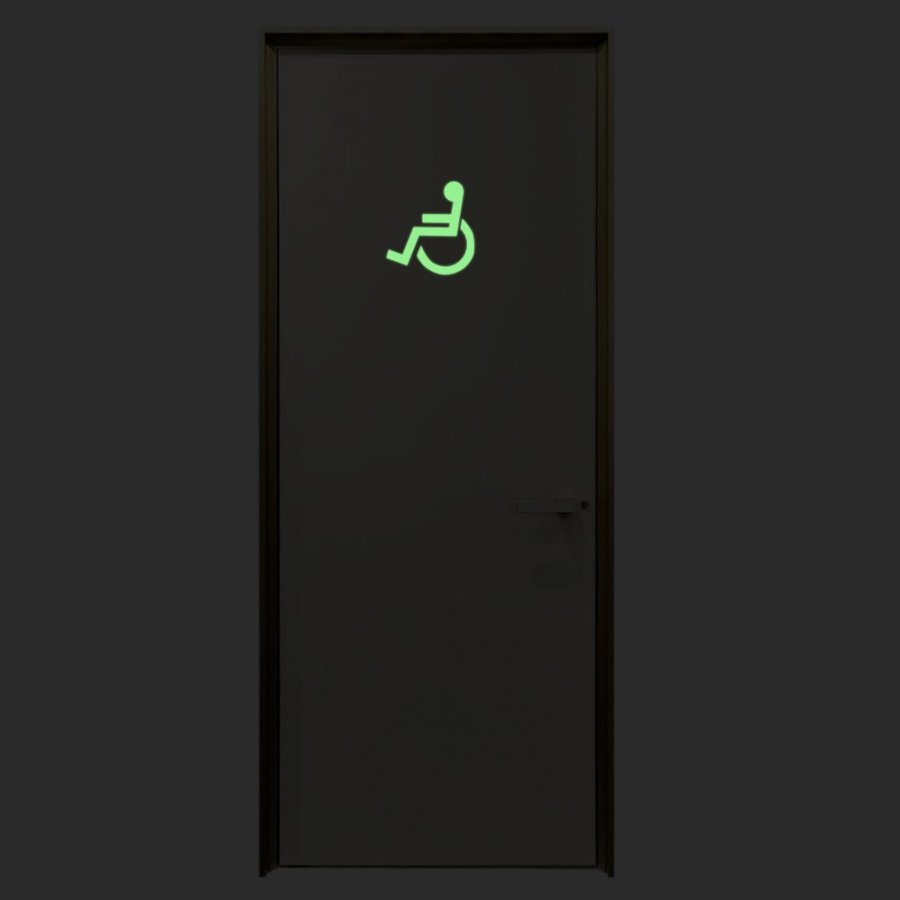 Samolepiac fotoluminiscenčné označenie WC - vozíčkar