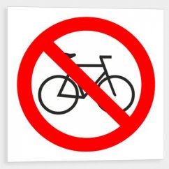 No entry with bicycles - symbol