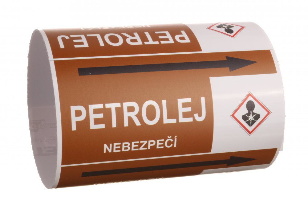 Páska na značení potrubí Signus M25 - PETROLEJ Samolepka 130 x 100 mm, délka 1,5 m, Kód: 26101