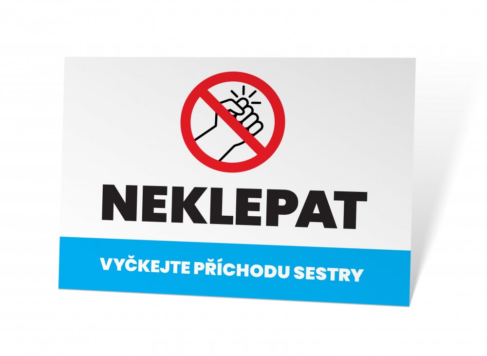 Cedulka NEKLEPAT, s vlastním textem