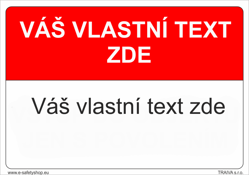 Univerzální tabulka s Vaším vlastním textem 1