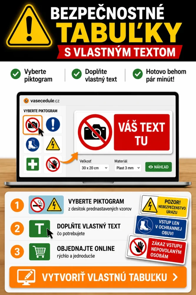 Bezpečnostní tabulky s vlastním textem