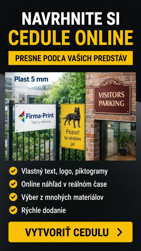 Návrhy vlastních cedulí online