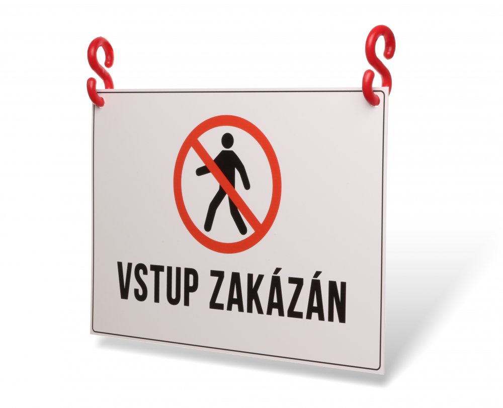 Tabulka na zavěšení na řetěz "VSTUP ZAKÁZÁN" Tabulka na zavěšení na řetěz "VSTUP ZAKÁZÁN" A4, Plast, 1mm - Kód: 26244