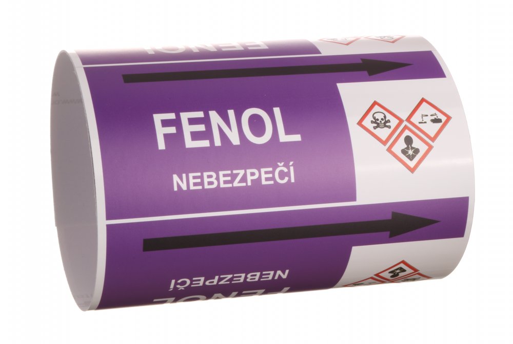 Páska na značení potrubí Signus M25 - FENOL Samolepka 80 x 62 mm, délka 1,5 m, Kód: 25952