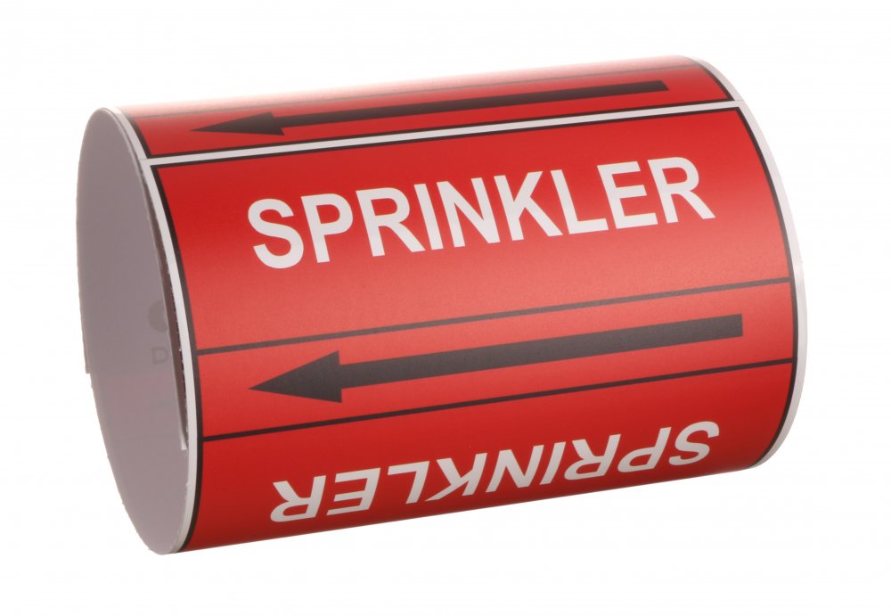 Páska na značení potrubí Signus M25 - SPRINKLER Samolepka 100 x 77 mm, délka 1,5 m, Kód: 26108