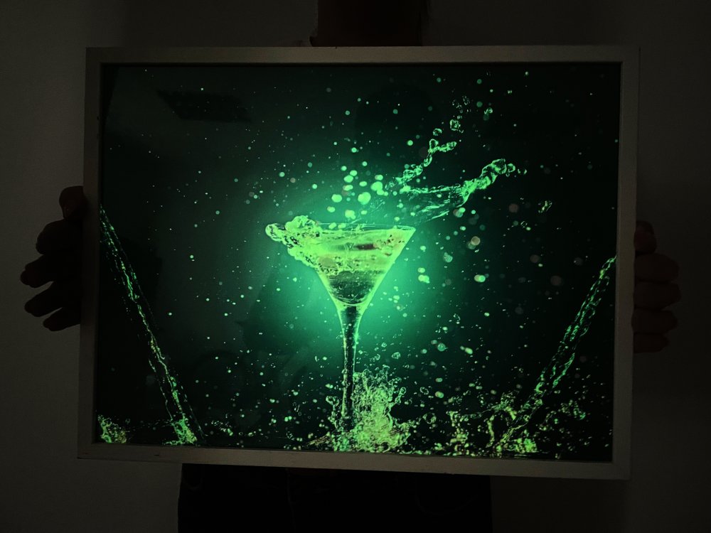 Obrázek svítící ve tmě - Motiv Cocktail splash Formát A2 - Kód: 14532